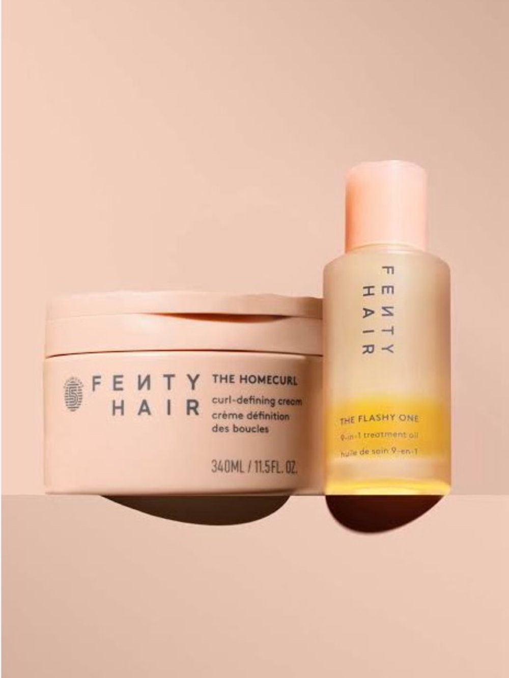 Fenty Hair Bundle Homecurl Curl-Defining Cream and 9-in-1 Hair Oil